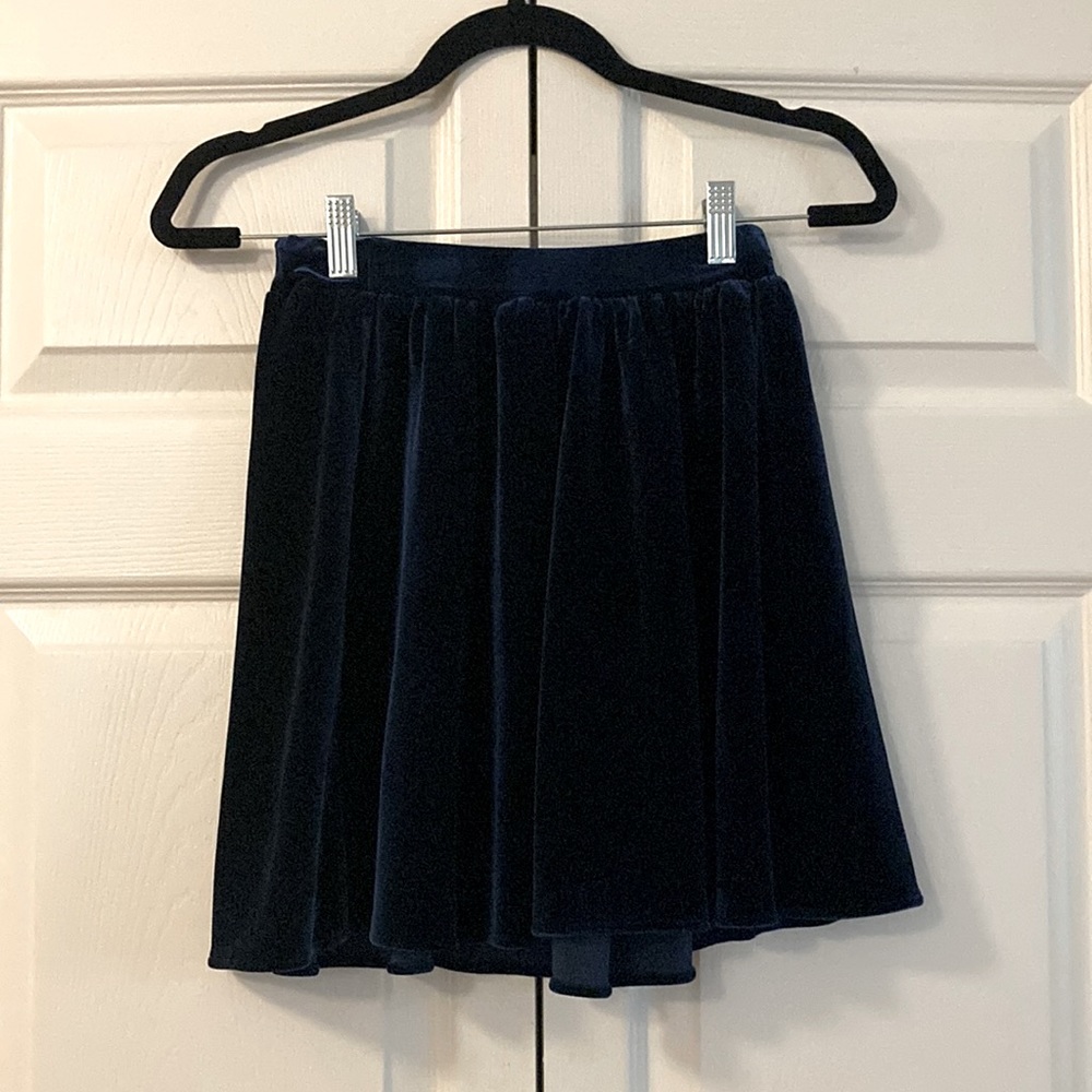 Gorgeous Velvet Navy Blue American Apparel Skater Skirt